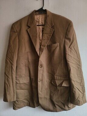 Men's size 44L long Chaps "pure new wool" 2 button blazer taupe light brown